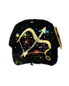 Bow and Arrow on Black Ball Cap with Jewels