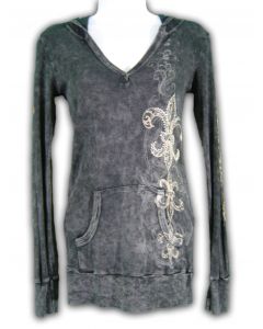 Thermal Hoodie Long Sleeve Shirt All Over Print and Jewels