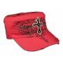 Cross on Pink Cadet Hat Vintage Army Hat