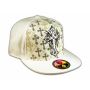 Cross on White Flat Brim Hip Hop Hat