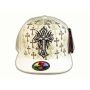 Cross on White Flat Brim Hip Hop Hat