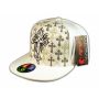 Cross on White Flat Brim Hip Hop Hat