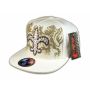 Fleur-de-lis on White Flat Brim Hip Hop Hat 