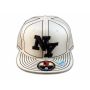 New York NY on White Black Flat Brim Ball Cap