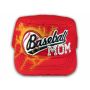 Baseball Mom on Red Cadet Cap Military Style Army Hat