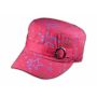 Pink Cadet Cap with Colored Stars