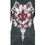 Detail - Thermal Print Shirt Jewel Long Sleeve with Red Velvet Cut Out