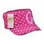 Peace Sign on Pink Polka Dot Cadet Cap