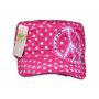 Peace Sign on Pink Polka Dot Cadet Cap