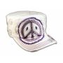 Peace Sign White Purple Cadet Castro Hat