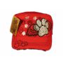 Paw Prints on Wings on Red Cadet Cap