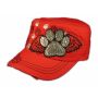 Paw Prints on Wings on Red Cadet Cap