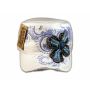 Turquoise Jeweled Cross on White Cadet Hat