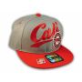 Gray and Red California Republic Snapback Hat 3D Cali Bear