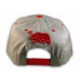 Gray and Red California Republic Snapback Hat 3D Cali Bear