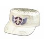 Fleur-de-lis and Wings on White Cadet Cap