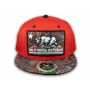 California Republic Bear on Red and Navy Paisley Baseball Snapback Hat