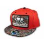 California Republic Bear on Red and Navy Paisley Baseball Snapback Hat