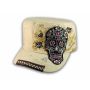 Sugar Skull on Stone Color Cadet Hat Military Cap