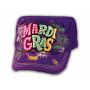 Raised 3D Mardi Gras on Purple Cadet Hat Military Cap
