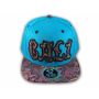 Cali Script Blue California Republic with Purple Paisley Snapback Hat