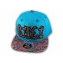 Cali Script Blue California Republic with Purple Paisley Snapback Hat