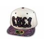 Cali Script White California Republic with Purple Paisley Snapback Hat