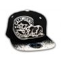 California Republic Bear Black-White Flat Bill Hat