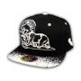 California Republic Bear Black-White Flat Bill Hat