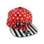 Red USA Star Spangled Snapback Hat