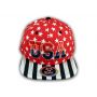 Red USA Star Spangled Snapback Hat