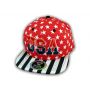 Red USA Star Spangled Snapback Hat