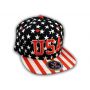 Black USA Star Spangled Snapback Hat