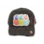 Black Pineapple Washed and Distressed Baseball Cap