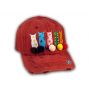 Burgundy Cat Mom Washed and Distressed Baseball Cap