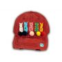 Burgundy Cat Mom Washed and Distressed Baseball Cap