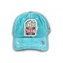 Turquoise Hike More Worry Less Washed and Distressed Baseball Cap