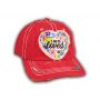 Red I Am So Loved Vintage Washed and Distressed Baseball Cap