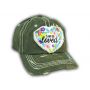 Olive Green I Am So Loved Vintage Washed and Distressed Baseball Cap