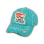 Turquoise Red Wine and Blue Washed and Distressed Baseball Cap