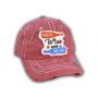 Burgundy Red Wine and Blue Washed and Distressed Baseball Cap