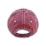 Burgundy Red Wine and Blue Washed and Distressed Baseball Cap