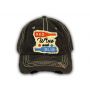 Black Red Wine and Blue Washed and Distressed Baseball Cap