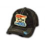 Black Red Wine and Blue Washed and Distressed Baseball Cap