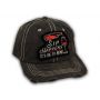 Black Sip Happens It's Ok To Wine Washed and Distressed Baseball Cap