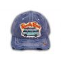 Navy Blue Beach Bum Washed and Distressed Baseball Cap