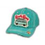 Turquoise Beach Bum Washed and Distressed Baseball Cap