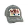 Dark Gray Wine Is The Answer Washed and Distressed Baseball Cap