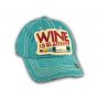Turquoise Wine Is The Answer Washed and Distressed Baseball Cap