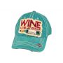 Turquoise Wine Is The Answer Washed and Distressed Baseball Cap